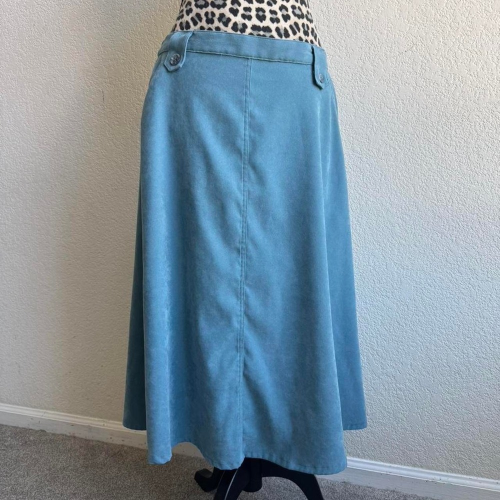 Real Comfort by Chadwicks vintage light blue midi skirt